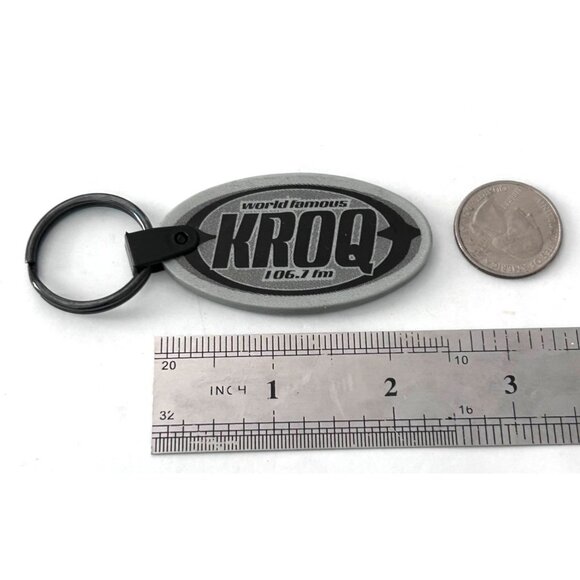World Famous KROQ 106.7 FM Retro Keychain Los Angeles CA Alternative Rock - Picture 2 of 3